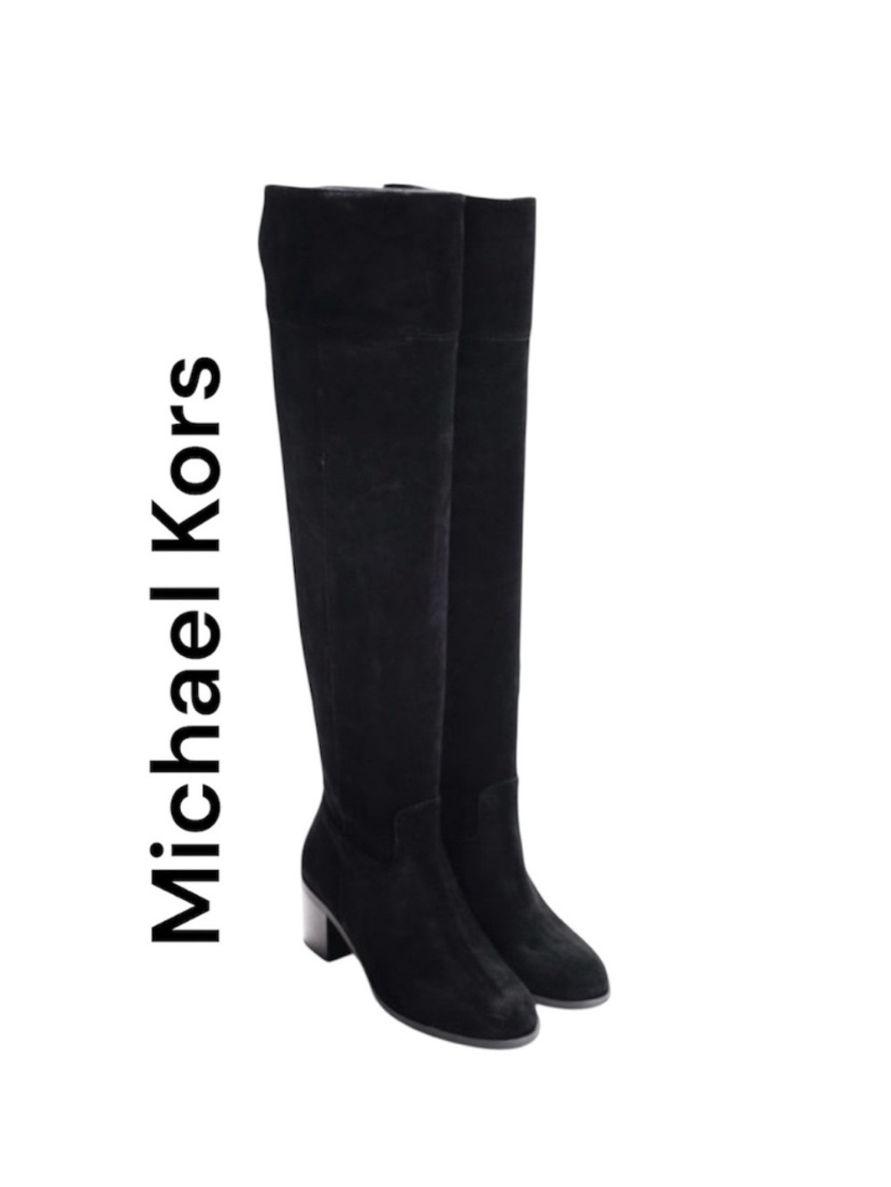 🛍️Michael Kors Black Suede Over-the-Knee Boots Like New Size 8